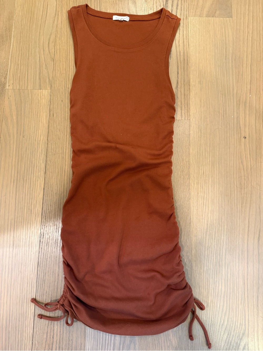 Good American Rust Ribbed Tank Dress